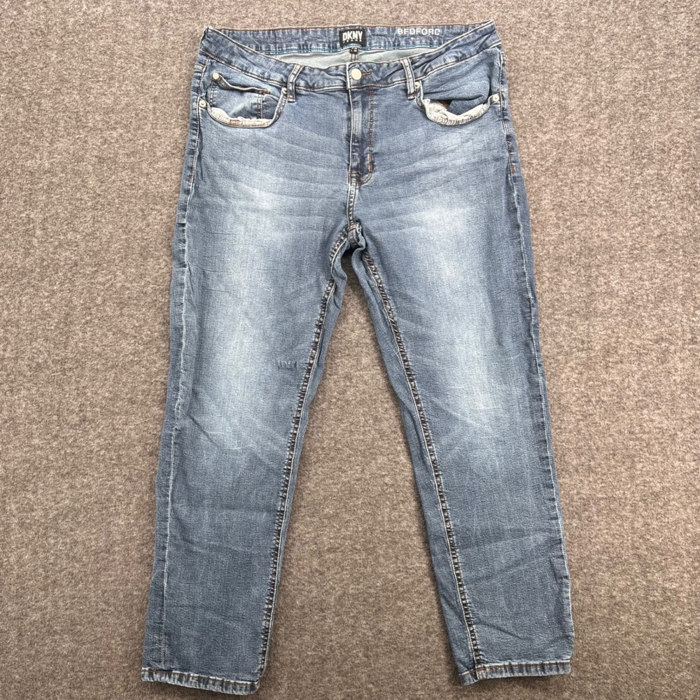 DKNY Jeans Bedford Slim Fit Medium Wash Blue Denim Jeans W36